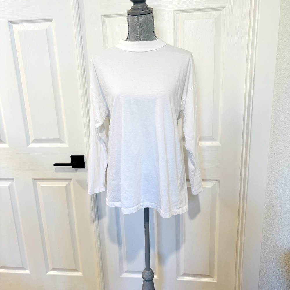 We The Free Mock Neck Long Sleeve White Top Size XS‎ Free People 100% Cotton